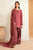 IZNIK - 3PC DHANAK EMBROIDERED SHIRT WITH TWILL PRINTED SHAWL AND TROUSER - HML2393