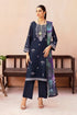 AFSANAH - 3PC DHANAK EMBROIDERED SHIRT WITH TWILL PRINTED SHAWL AND TROUSER - HML2003