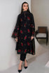 JAZMIN - 3PC DHANAK EMBROIDERED SHIRT WITH TWILL PRINTED SHAWL AND TROUSER - HML2407