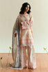 ZARA SHAH JAHAN - 3PC DHANAK EMBROIDERED SHIRT WITH TWILL PRINTED SHAWL AND EMBROIDERED TROUSER - Hml2315