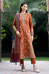 JAZMIN - 3PC DHANAK EMBROIDERED SHIRT WITH TWILL PRINTED SHAWL AND TROUSER - HML1884