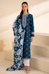 CROSS STITCH - 3PC DHANAK EMBROIDERED SHIRT WITH TWILL PRINTED SHAWL AND TROUSER - HML1836