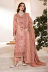 FLORENT - 3PC DHANAK EMBROIDERED SHIRT WITH DHANAK EMBROIDERED SHAWL AND TROUSER - HML1930