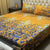 Premium 3PC Cotton Double Bed Bedsheet in yelow floral HML10007