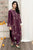 URGE - 3PC DHANAK EMBROIDERED SHIRT WITH TWILL PRINTED SHAWL AND EMBROIDERED TROUSER - HML2503