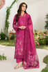 IZNIK - 3PC DHANAK EMBROIDERED SHIRT WITH TWILL PRINTED SHAWL & TROUSER - HML2561