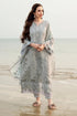 NUREH - 3PC LAWN LASERWORK EMBROIDERED SHIRT WITH KHADDI NET EMBROIDERED DUPATTA AND TROUSER - HML2816
