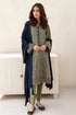 JAZMIN - 3PC SLUB KHADDAR EMBROIDERED SHIRT WITH SLUB SHAWL AND TROUSER - HML1291