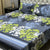 Comfort 3PC Cotton Double Bed Bedsheet in white & grey petals HML10009