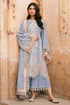 BIN ILYAAS - 3PC LAWN EMBROIDERED SHIRT WITH MANAAR PRINTED DUPATTA AND TROUSER - HML2277