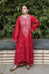 URGE - 2PC DHANAK EMBROIDERED SHIRT WITH DHANAK EMBROIDERED TROUSER - HML1895