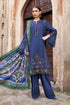 MARIA B - 3PC DHANAK EMBROIDERED SHIRT WITH TWILL PRINTED SHAWL AND TROUSER - hml2063