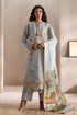 ETHNIC - 3PC LAWN EMBROIDERED SHIRT WITH MANAAR PRINTED DUPATTA AND TROUSER - HML2213