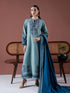 ASIM JOFA - 3PC DHANAK EMBROIDERED SHIRT WITH DHANAK EMBROIDERED SHAWL AND TROUSER - Hml2383