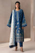 ETHNC - 3PC DHANAK EMBROIDERED SHIRT WITH COTTON NET EMBROIDERED DUPATTA AND TROUSER - HML2435