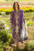 MUSHQ - 3PC DHANAK EMBROIDERED SHIRT WITH TWILL PRINTED SHAWL AND TROUSER - HML2341