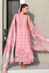 ZAIB - 3PC LAWN CHIKANKAARI EMBROIDERED SHIRT WITH SILK PRINTED DUPATTA AND TROUSER - HML2992