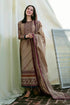 FLORENT - 3PC DHANAK EMBROIDERED SHIRT WITH TWILL PRINTED SHAWL AND TROUSER - Hml2368