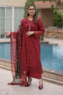 ANEELAS - 3PC LAWN CHIKANKAARI EMBROIDERED SHIRT WITH CHIFFON PRINTED DUPATTA AND TROUSER - HML2988