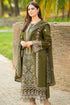 LIBAAS - 3PC KARANDI EMBROIDERED SHIRT WITH KARANDI EMBROIDERED SHAWL AND TROUSER - Hml2462