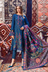 MARIA B - 3PC DHANAK EMBROIDERED SHIRT WITH COTRAI WOOL PRINTED SHAWL AND TROUSER - HML1429