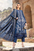 MARIA B - 3PC DHANAK EMBROIDERED SHIRT WITH TWILL PRINTED SHAWL AND TROUSER - hml2059