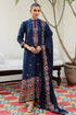 CROSS STITCH - 3PC DHANAK EMBROIDERED SHIRT WITH DHANAK EMBROIDERED SHAWL AND TROUSER - HML2429