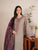 GARNET - 3PC LAWN EMBROIDERED SHIRT WITH MANAAR PRINTED DUPATTA AND TROUSER - HML2119