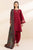 SAPPHIRE - 3PC DHANAK EMBROIDERED SHIRT WITH TWILL PRINTED SHAWL AND TROUSER - hml2039