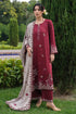 IMAGE - 3PC DHANAK EMBROIDERED SHIRT WITH DHANAK EMBROIDERED SHAWL AND TROUSER - HML2397