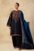 ZARA SHAH JAHAN - 3PC DHANAK EMBROIDERED SHIRT WITH TWILL PRINTED DUAPTTA AND TROUSER - HML1473