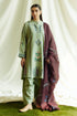 ZARA SHAHJAHAN - 3PC DHANAK EMBROIDERED SHIRT WITH TWILL PRINTED SHAWL AND TROUSER - HZG1888