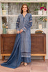 MIRAKHI - 3PC LAWN CHIKANKAARI EMBROIDERED SHIRT WITH LAWN TUBE SLUB DUPATTA AND TROUSER - Hml2235
