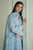 CROSS STITCH - 3PC DHANAK EMBROIDERED SHIRT WITH TWILL PRINTED SHAWL AND TROUSER - Hml2322