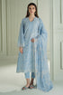 CROSS STITCH - 3PC DHANAK EMBROIDERED SHIRT WITH TWILL PRINTED SHAWL AND TROUSER - Hml2322