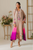 VINTAGE - 3PC DHANAK EMBROIDERED SHIRT WITH TYE AND DYE CHIFFON DUPATTA AND TROUSER - HML2466