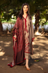 ZAINAB CHOTTANI - 3PC DHANAK EMBROIDERED SHIRT WITH PRINTED SHAWL AND TROUSER - Hml1499